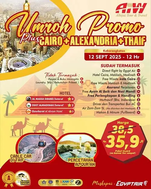 Umroh PLus Kairo plus Alexandria Plus Thaif
